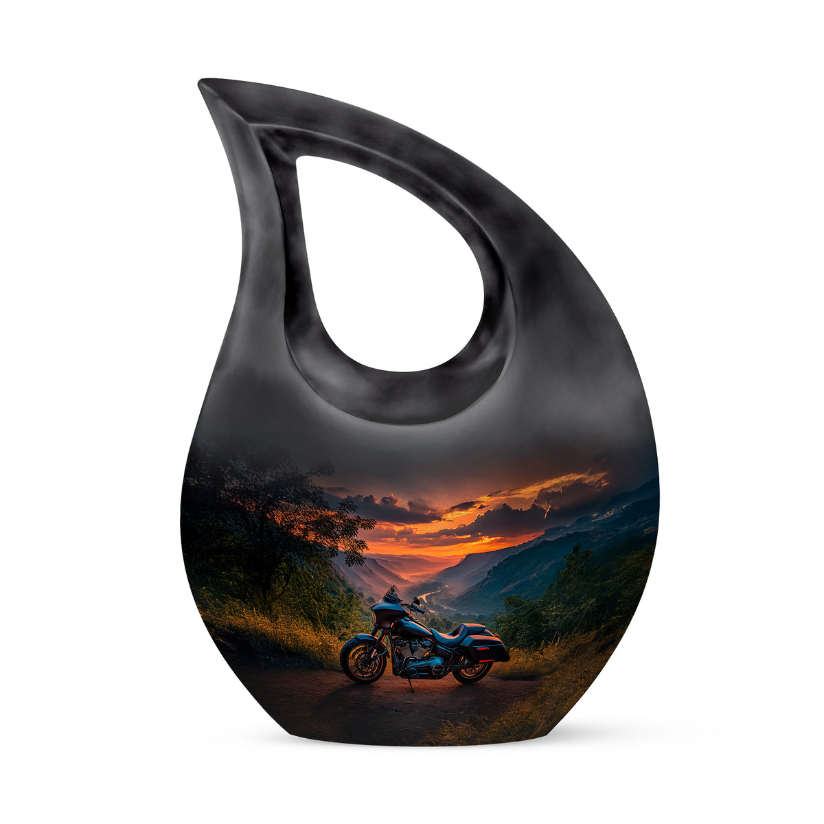 Personalized Blue Revered Bike Cremation Urns for Human Ashes - 10-inch, 200 cu in - Karyliz