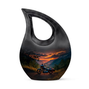 Personalized Blue Revered Bike Cremation Urns for Human Ashes - 10-inch, 200 cu in - Karyliz