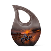 Black Comforting Bike Memorial Urn for Ashes - 10-inch, 200 cu in - Karyliz