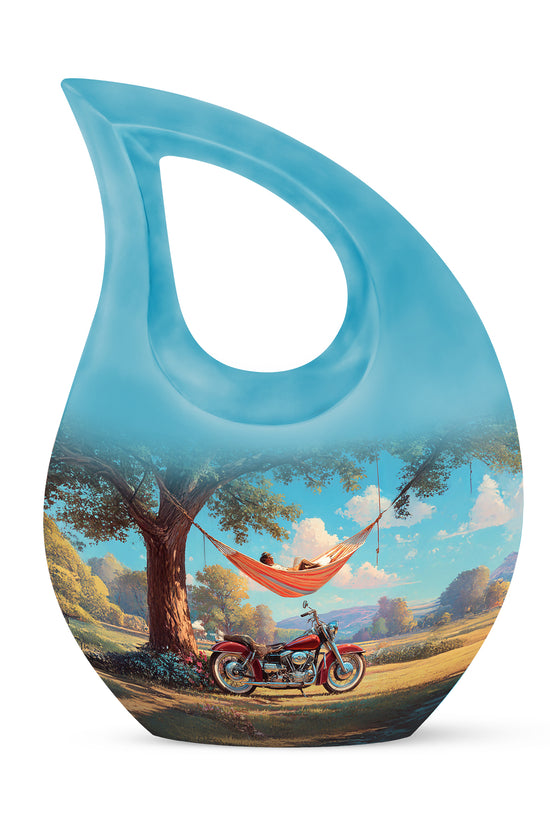 Personalized Refined Bike Cremation Urns - Teal 10-inch, 200 cu in - Karyliz
