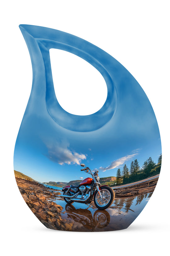 Personalized Bike Cremation Urns - Eminent Blue 10-inch, 200 cu in - Karyliz
