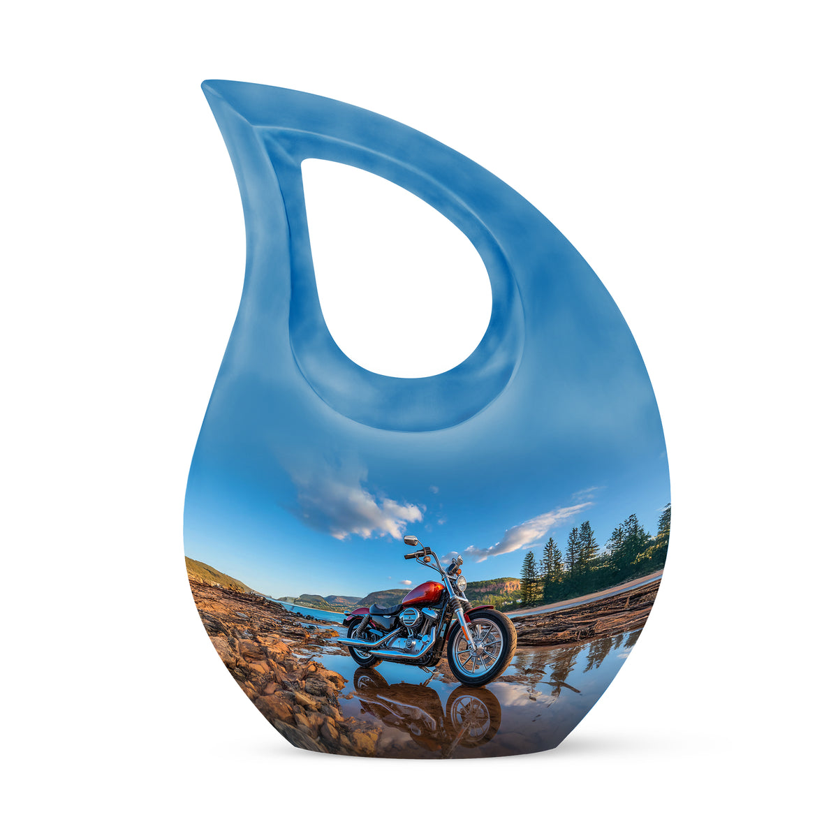Personalized Bike Cremation Urns - Eminent Blue 10-inch, 200 cu in - Karyliz