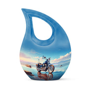 Personalized Blue Revered Bike Cremation Urns for Human Ashes - 10-inch, 200 cu in - Karyliz