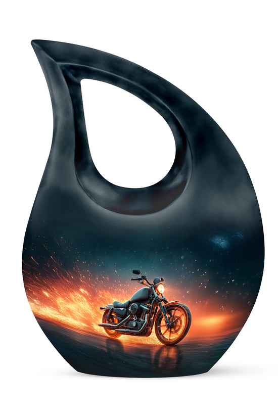 Resplendent Blue Bike Cremation Urn for Ashes - 10-inch, 200 cu in - Karyliz