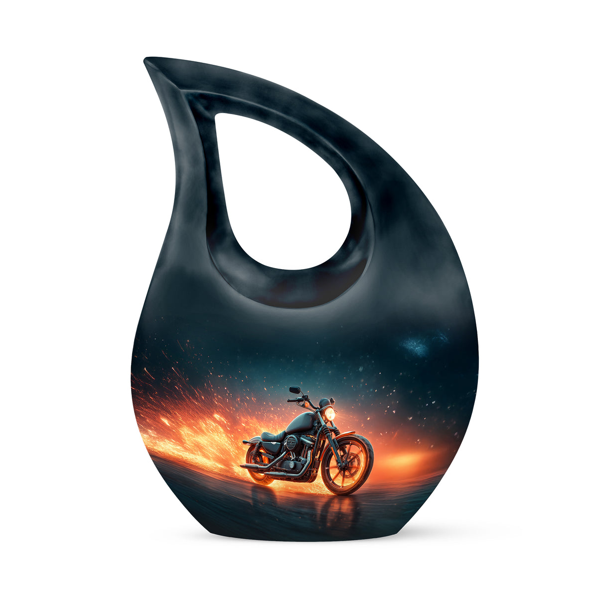 Resplendent Blue Bike Cremation Urn for Ashes - 10-inch, 200 cu in - Karyliz