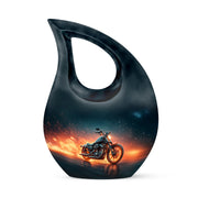 Resplendent Blue Bike Cremation Urn for Ashes - 10-inch, 200 cu in - Karyliz