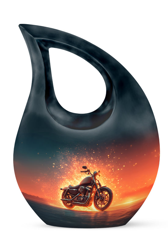 Personalized Blue Bike Cremation Urns for Ashes - Transcendent 10-inch - Karyliz