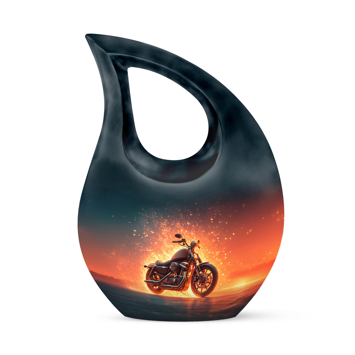 Personalized Blue Bike Cremation Urns for Ashes - Transcendent 10-inch - Karyliz