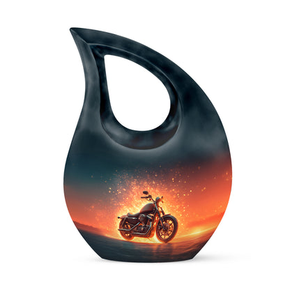 Personalized Blue Bike Cremation Urns for Ashes - Transcendent 10-inch - Karyliz