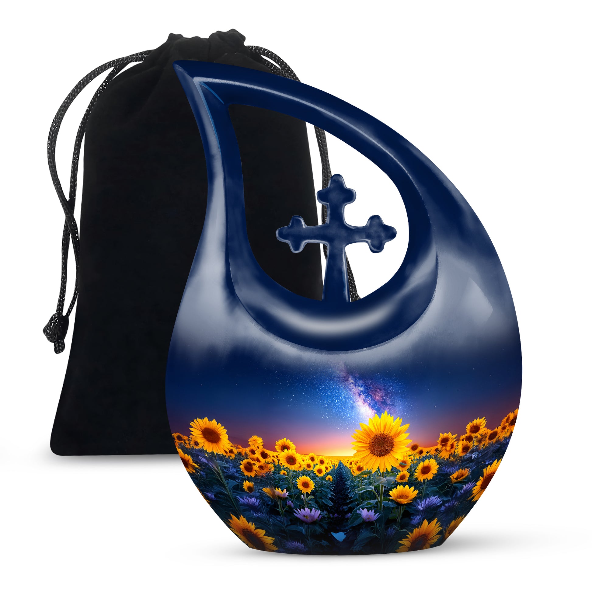 Sunflower Cremation Urn - Night Sky Beautiful Urn For Human Ashes