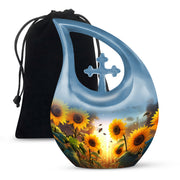 Sunflower Bee Memorial Urn - Sunset Cremation Urn For Ashes