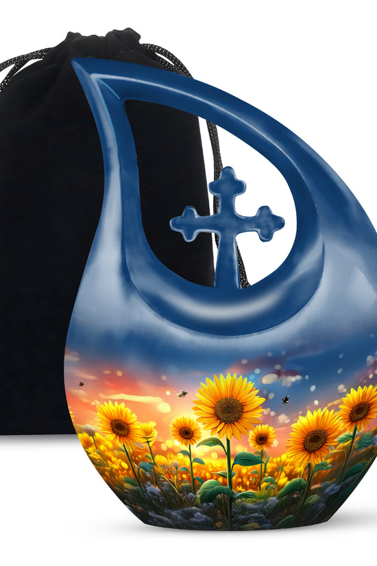 Sunflower Garden Bee Urn - Artistic Memorial Urn For Ashes