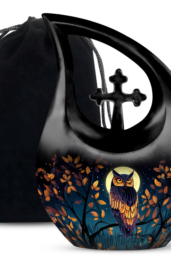 Moonlight Owl Cremation Urn - Artistic Memorial Urn for Loved Ones