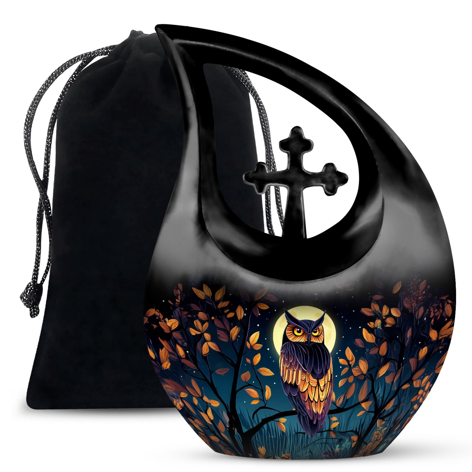 Moonlight Owl Cremation Urn - Artistic Memorial Urn for Loved Ones