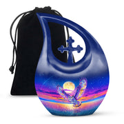 Colorful Owl Funeral Urn - Moonlight Memorial Urn For Loved Ones