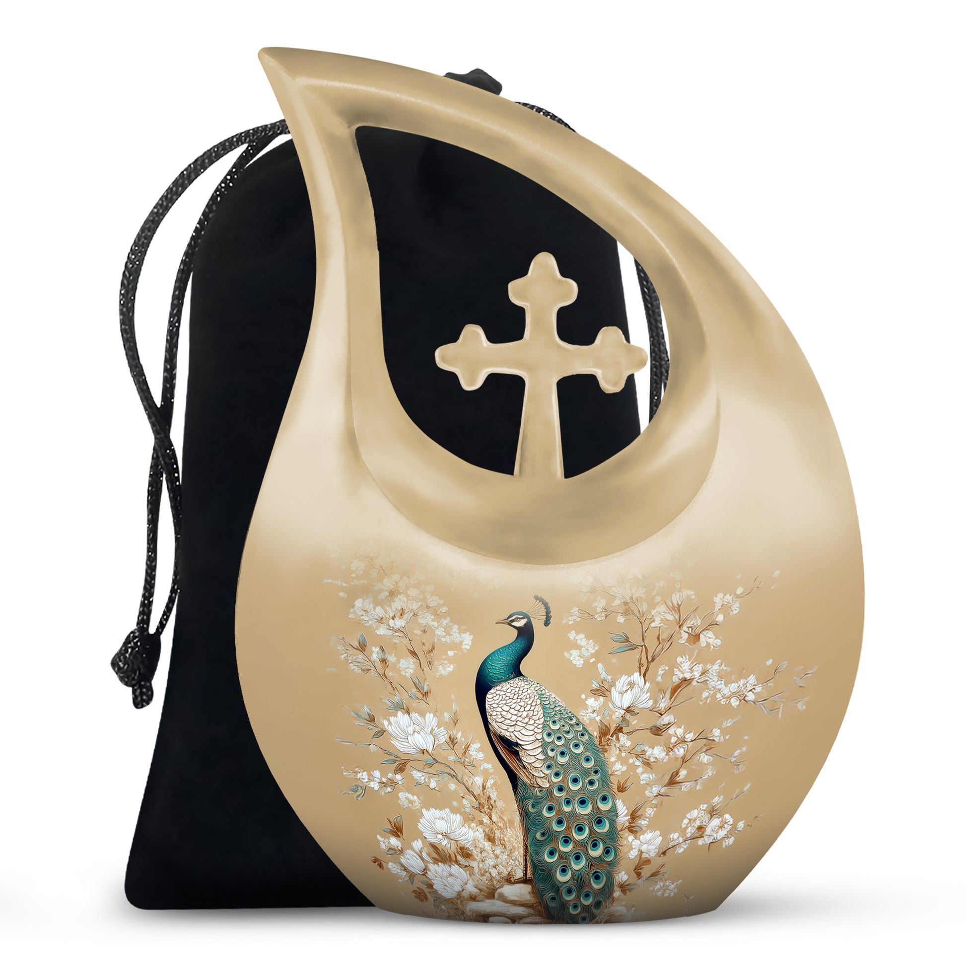 Peacock Theme Memorial Urn - Beautiful Artistic Funeral Urn For Loved Ones