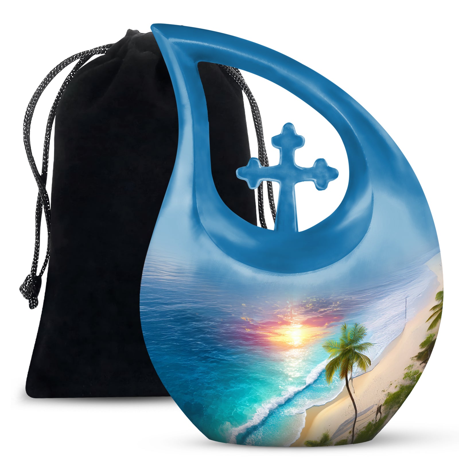 Palm Trees Cremation Urn For Adult Female - Sunset Funeral Urn For Women