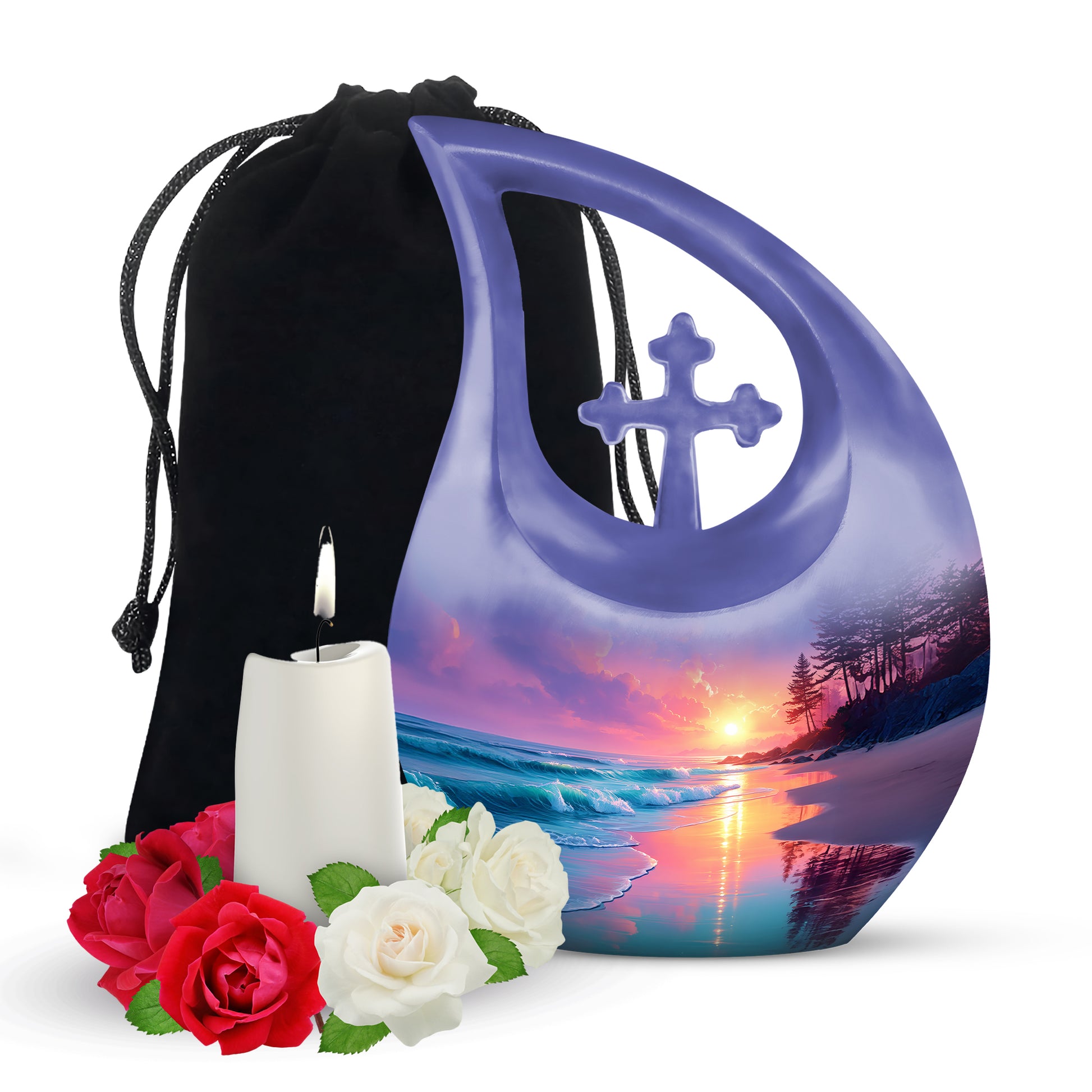 Seashore Memorial Urn For Ashes - Coastal Cremation Urn For Burial