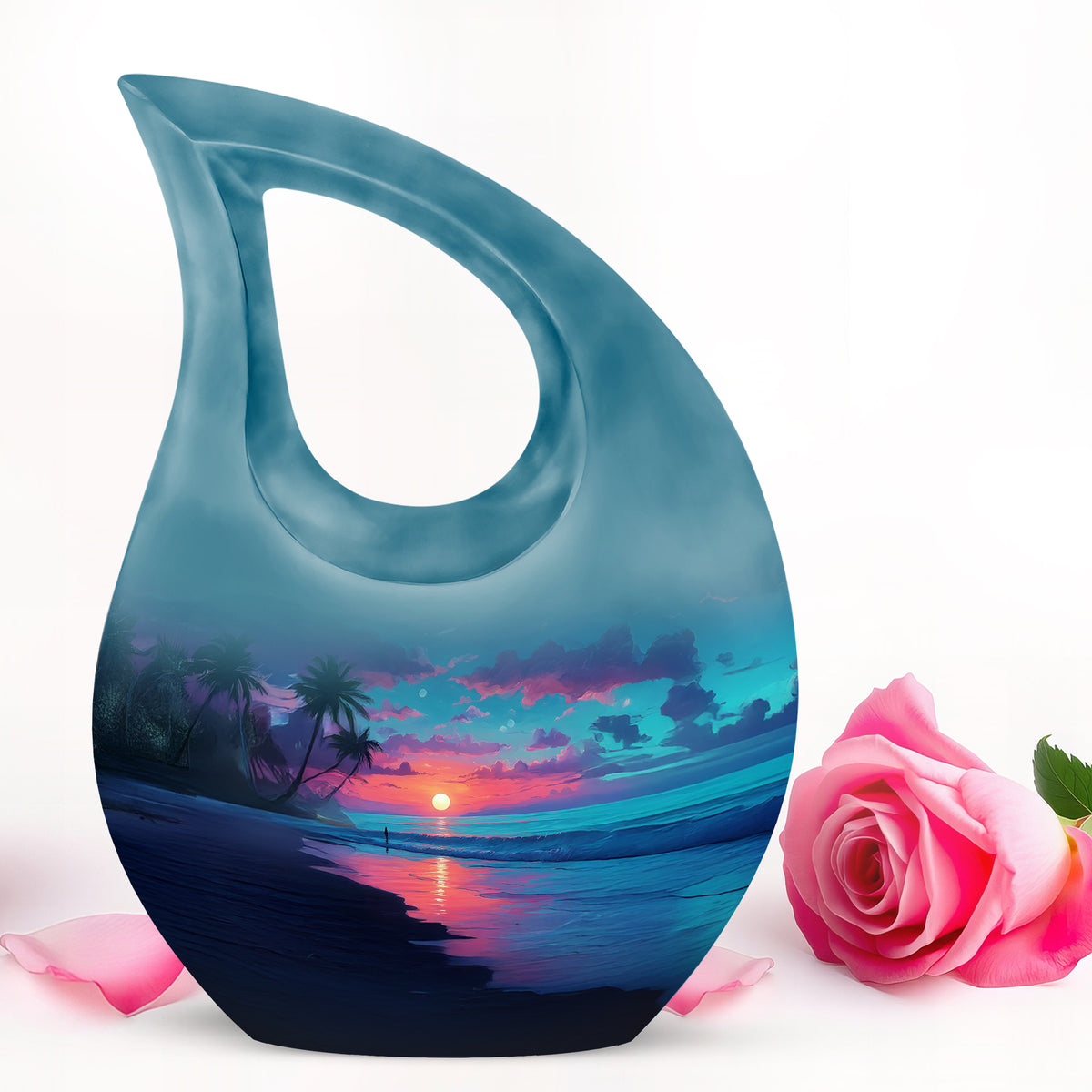 Sublime Beach Cremation Urns for Human Ashes - Blue 10-inch - Yatskia