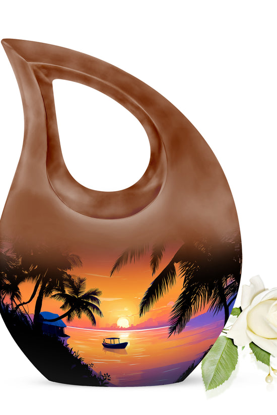 Pink Beach Haven Cremation Urns for Human Ashes - 10-inch, 200 cu in - Yatskia