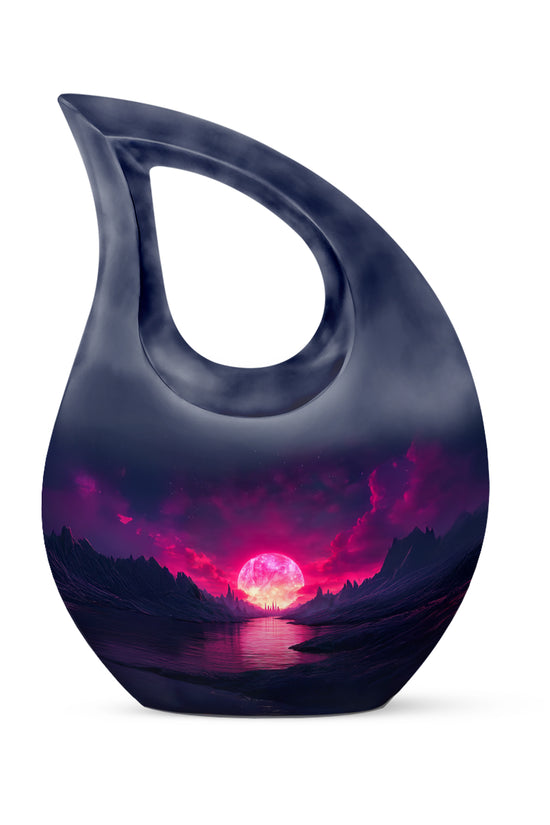 Blue Venerable Beach Cremation Urns for Human Ashes - 10-inch, 200 cu in - Yatskia