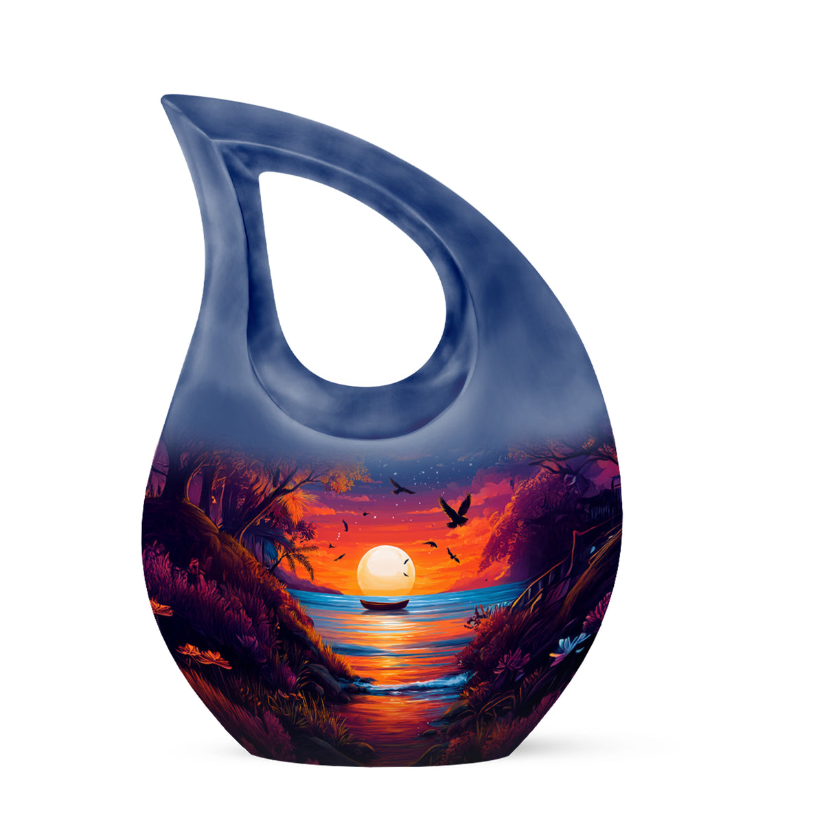 Regal Beach Memorial Cremation Urns - Blue 10-inch, 200 cu in - Yatskia
