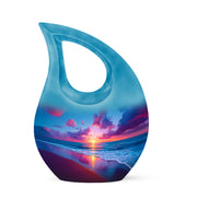 Personalized Beach Cremation Urns - Soothing Blue 10-inch, 200 cu in - Yatskia