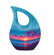 Personalized Blue Beach Cremation Urns for Ashes - Enchanting 10-inch - Yatskia