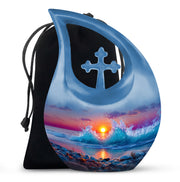 Ocean Wave Memorial Urn - Sunset Beach Cremation Urn For Human Ashes