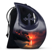 Ocean Sunset Funeral Urn - Beautiful Beach Cremation Urn For Male & Female