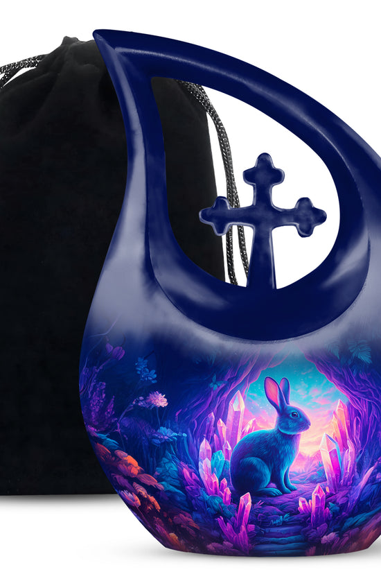Mystic Rabbit Funeral Urn - Fantasy Crystal Cremation Urn For Burial