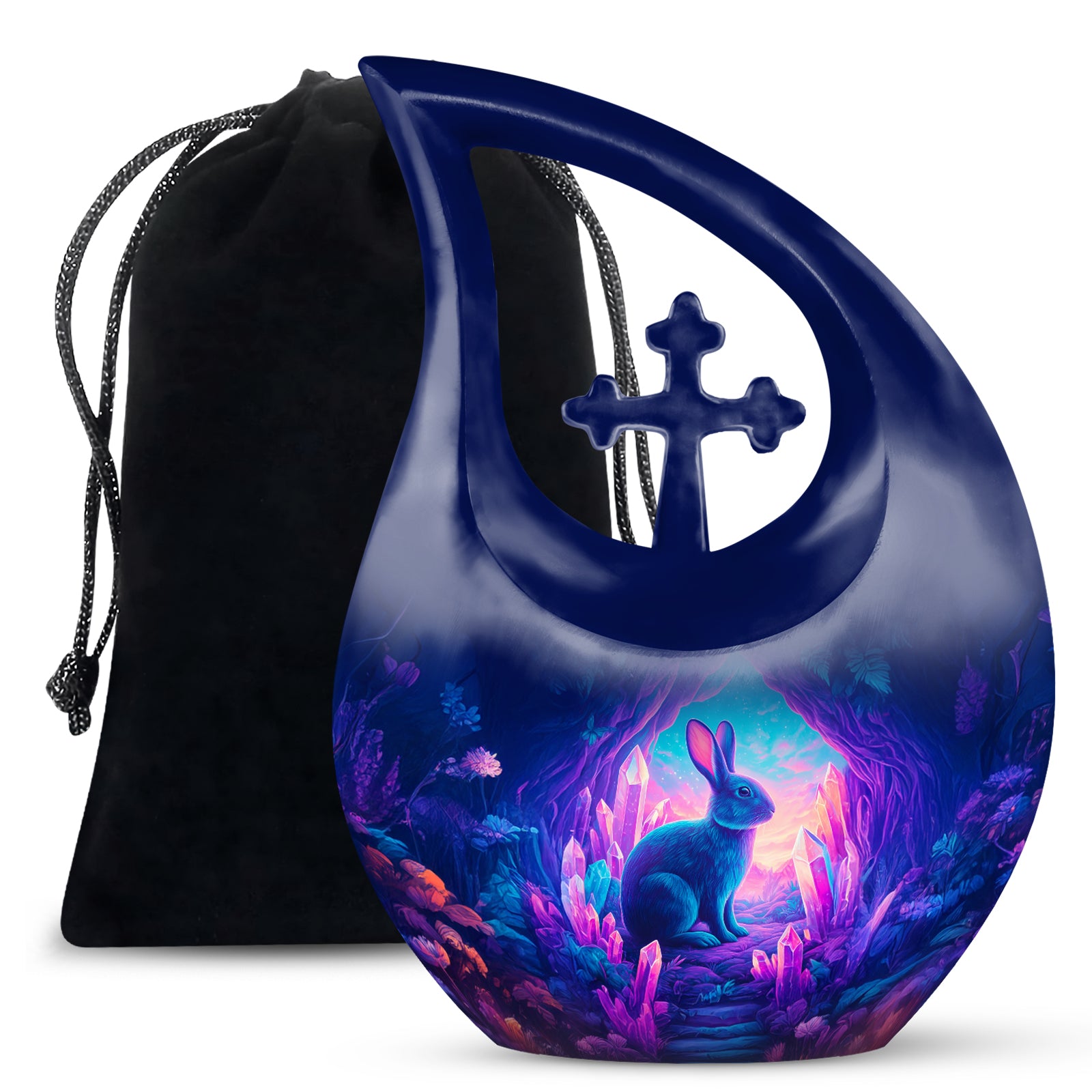 Mystic Rabbit Funeral Urn - Fantasy Crystal Cremation Urn For Burial