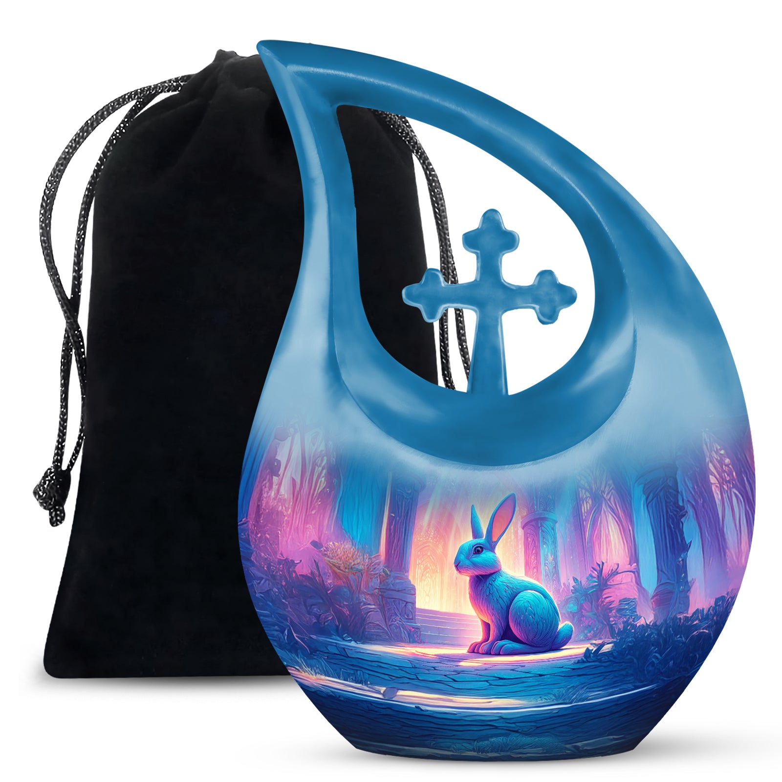 Dreamy Fantasy Rabbit Funeral Urn - Glowing Hall Cremation Urn For Loved Ones