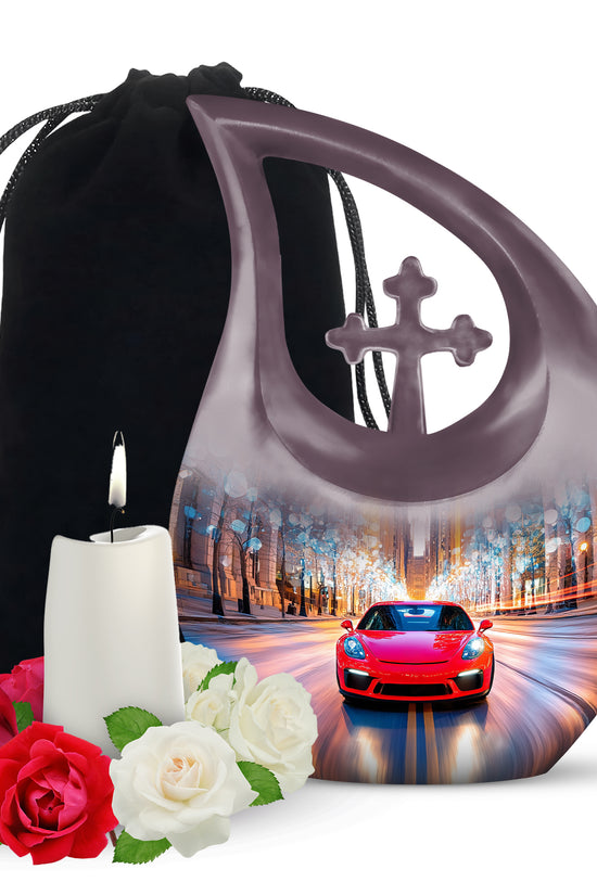 Red Supercar Speed Cremation Urn - Stylish Urn For Human Ashes