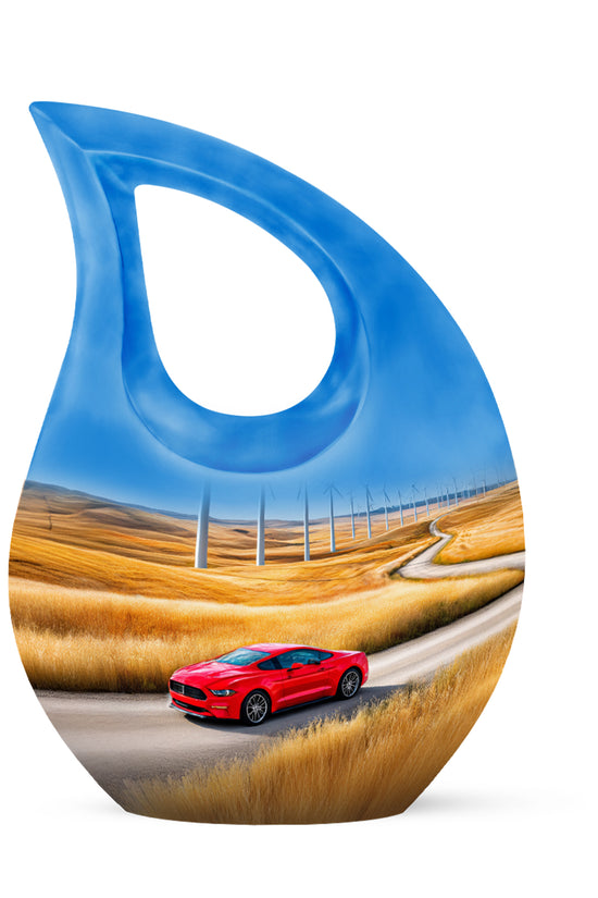 Remarkable Car Memorial Cremation Urns - Blue 10-inch, 200 cu in - Karyliz