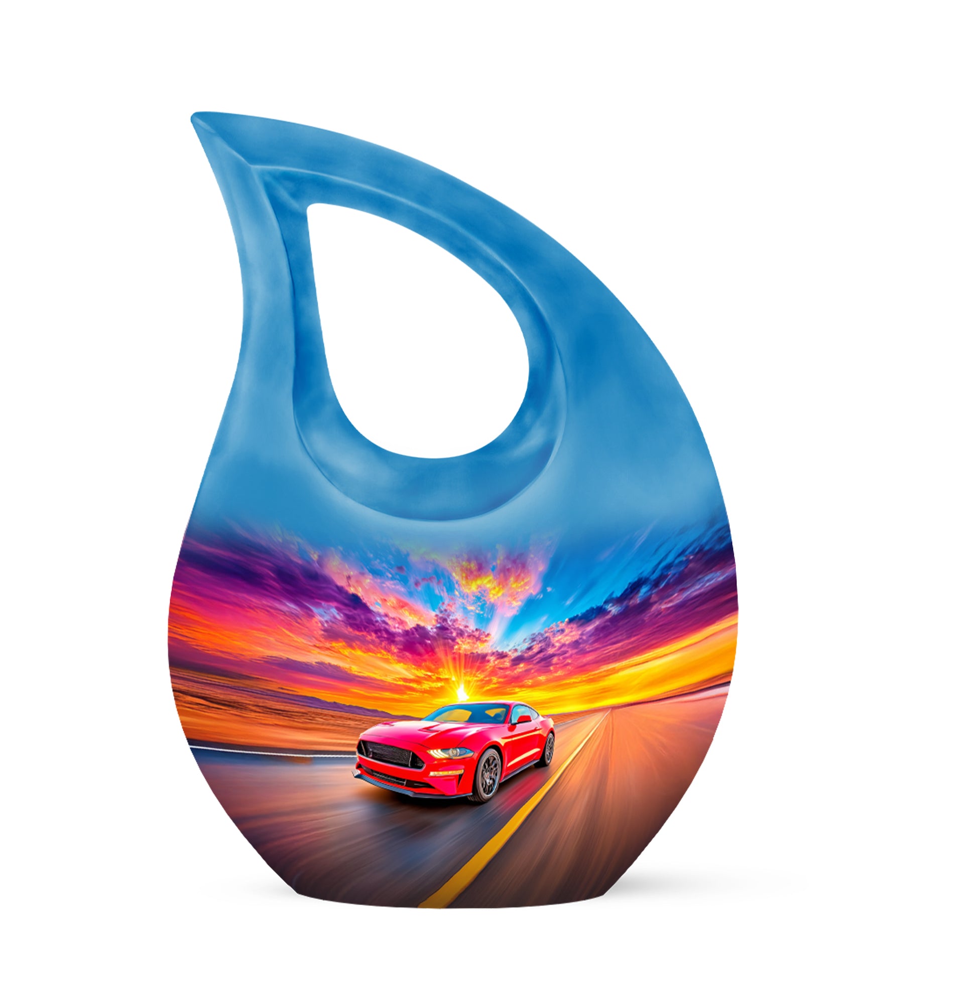 Blue Car Cremation Urns - Enduring Sentinel 10-inch, 200 cu in - Karyliz