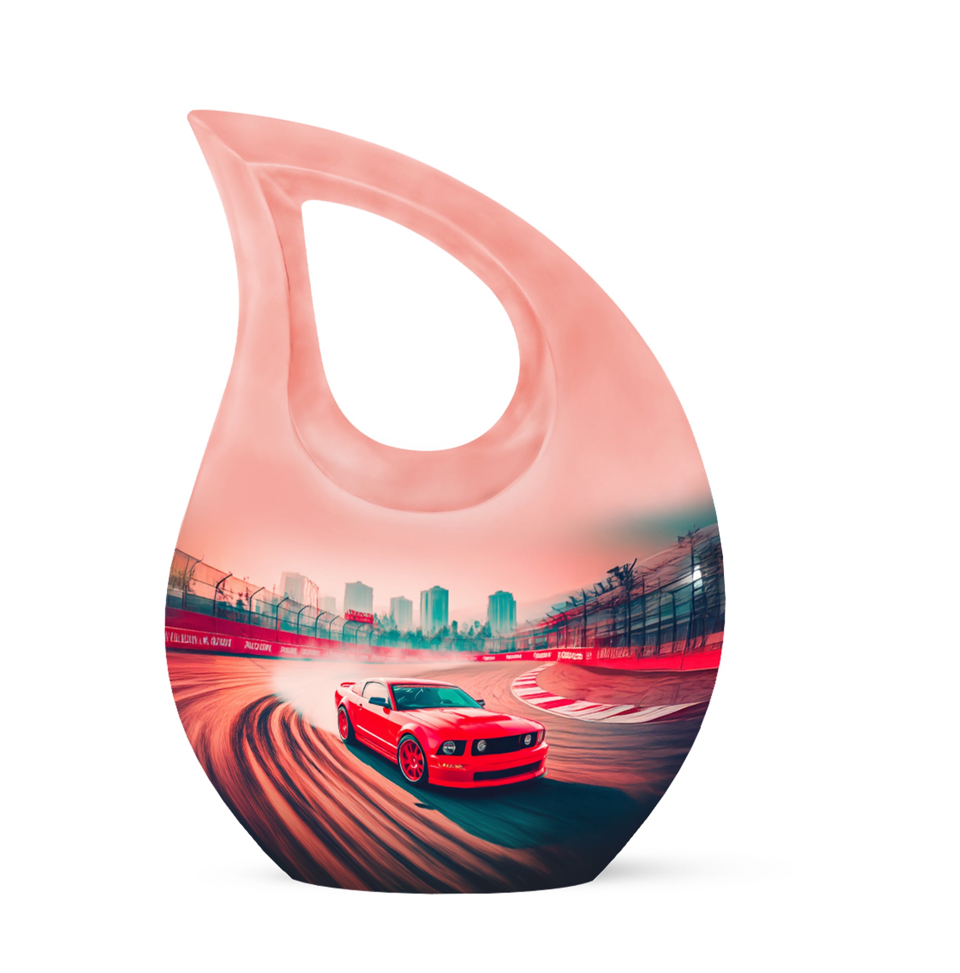 Everlasting Red Car Tribute Urn for Human Ashes - 10-inch, 200 cu in - Karyliz