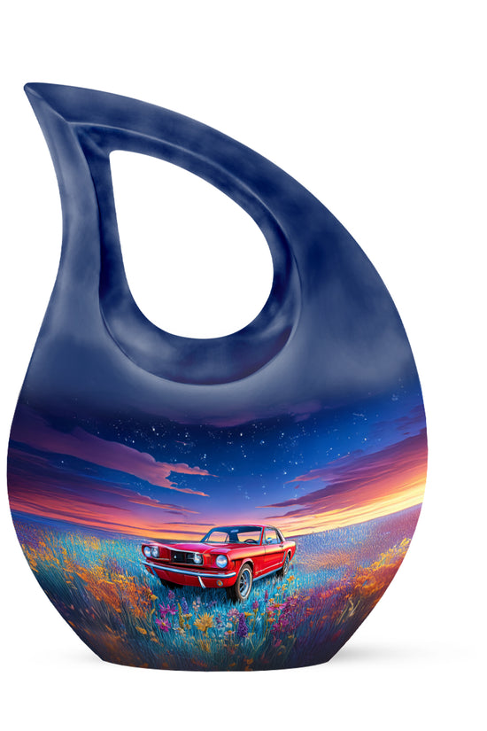 Remarkable Car Memorial Cremation Urns - Blue 10-inch, 200 cu in - Karyliz