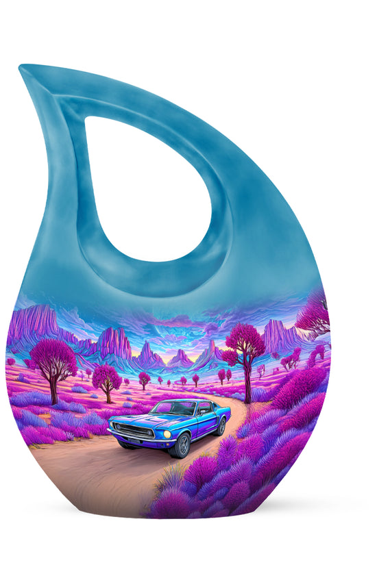 Personalized Car Cremation Urns - Eminent Blue 10-inch, 200 cu in - Karyliz