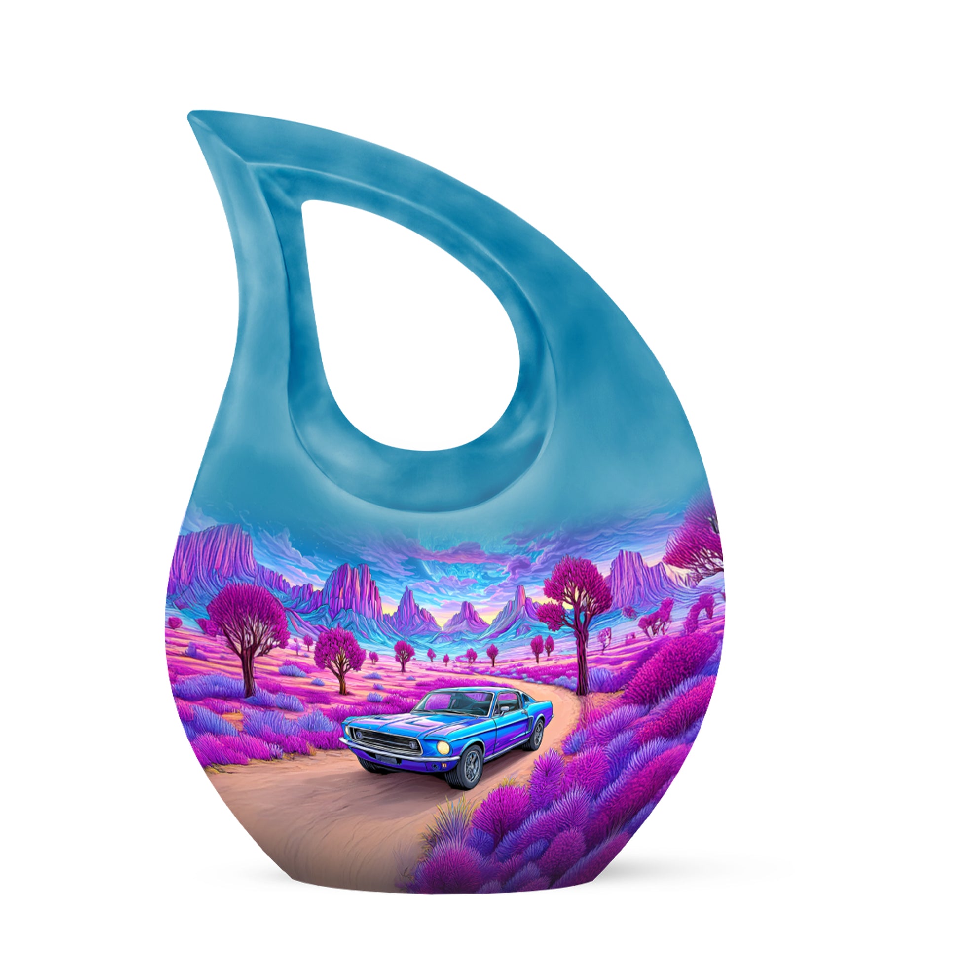 Personalized Car Cremation Urns - Eminent Blue 10-inch, 200 cu in - Karyliz