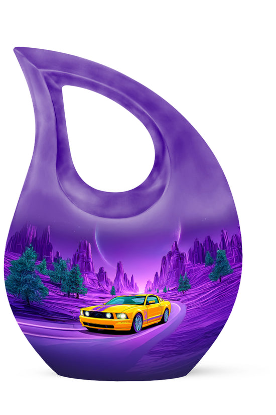 Timeless Blue Car Cremation Urn for Ashes - 10-inch, 200 cu in - Karyliz