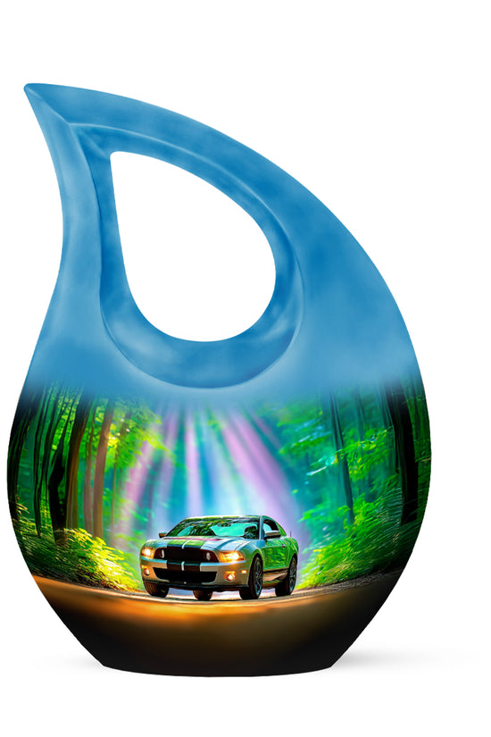 Teal Car Cremation Urns - Opulent Haven 10-inch, 200 cu in - Karyliz