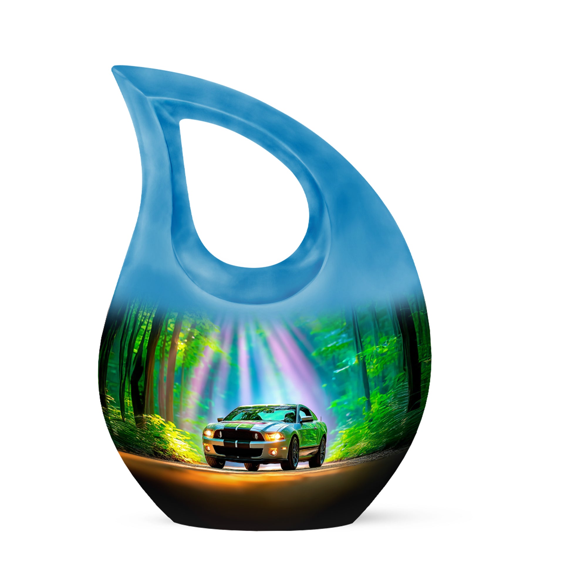 Teal Car Cremation Urns - Opulent Haven 10-inch, 200 cu in - Karyliz