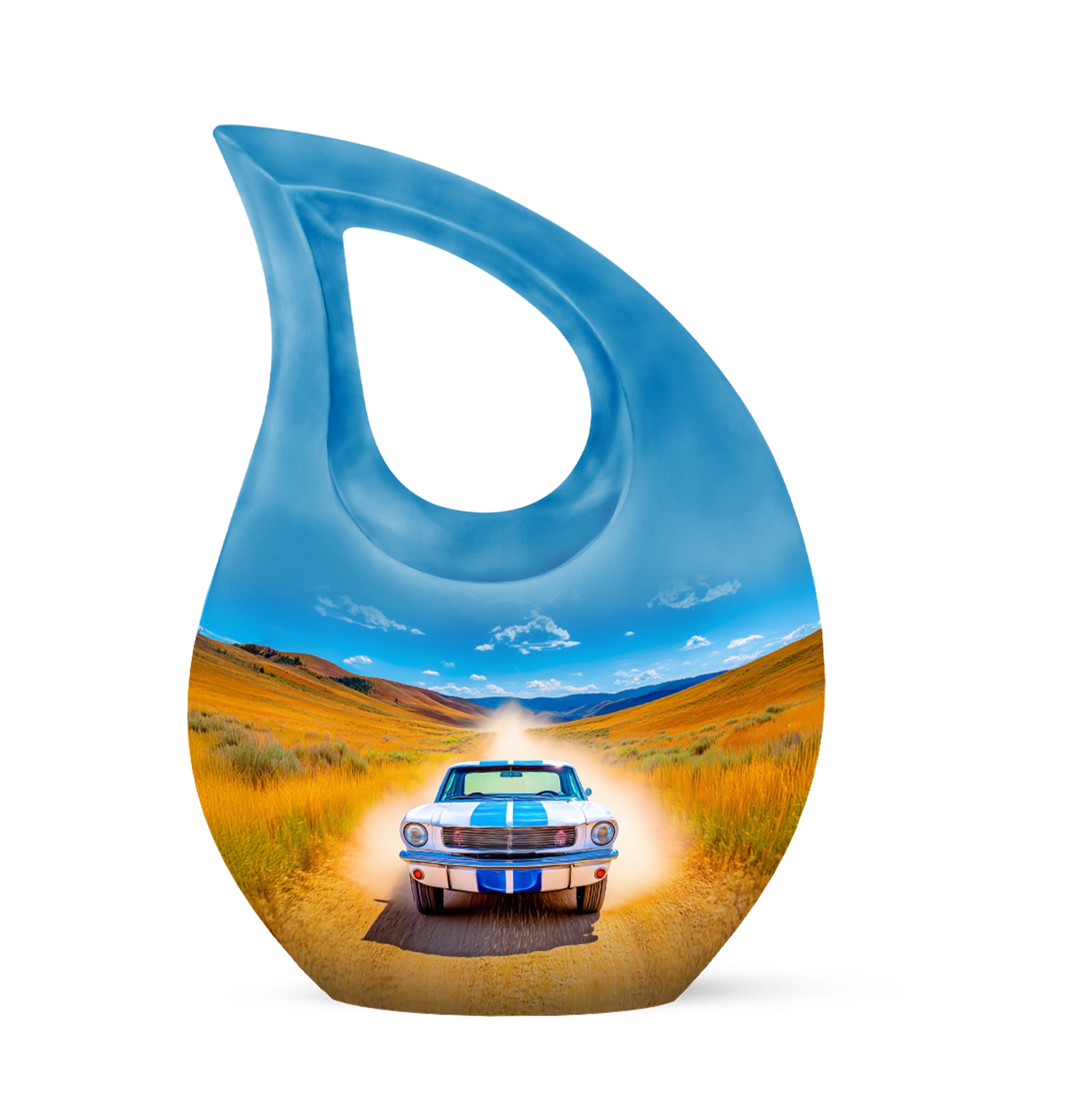 Ethereal Car Memorial Cremation Urns - Blue 10-inch, 200 cu in - Karyliz