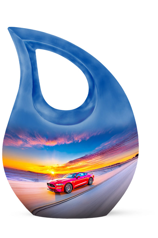 Ethereal Car Memorial Cremation Urns - Blue 10-inch, 200 cu in - Karyliz