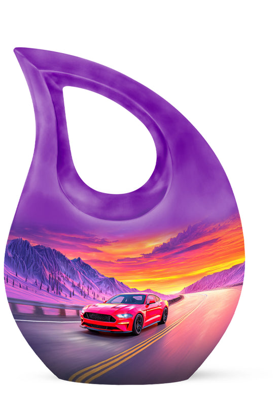 Blue Car Beacon Cremation Urns for Human Ashes - 10-inch, 200 cu in - Karyliz