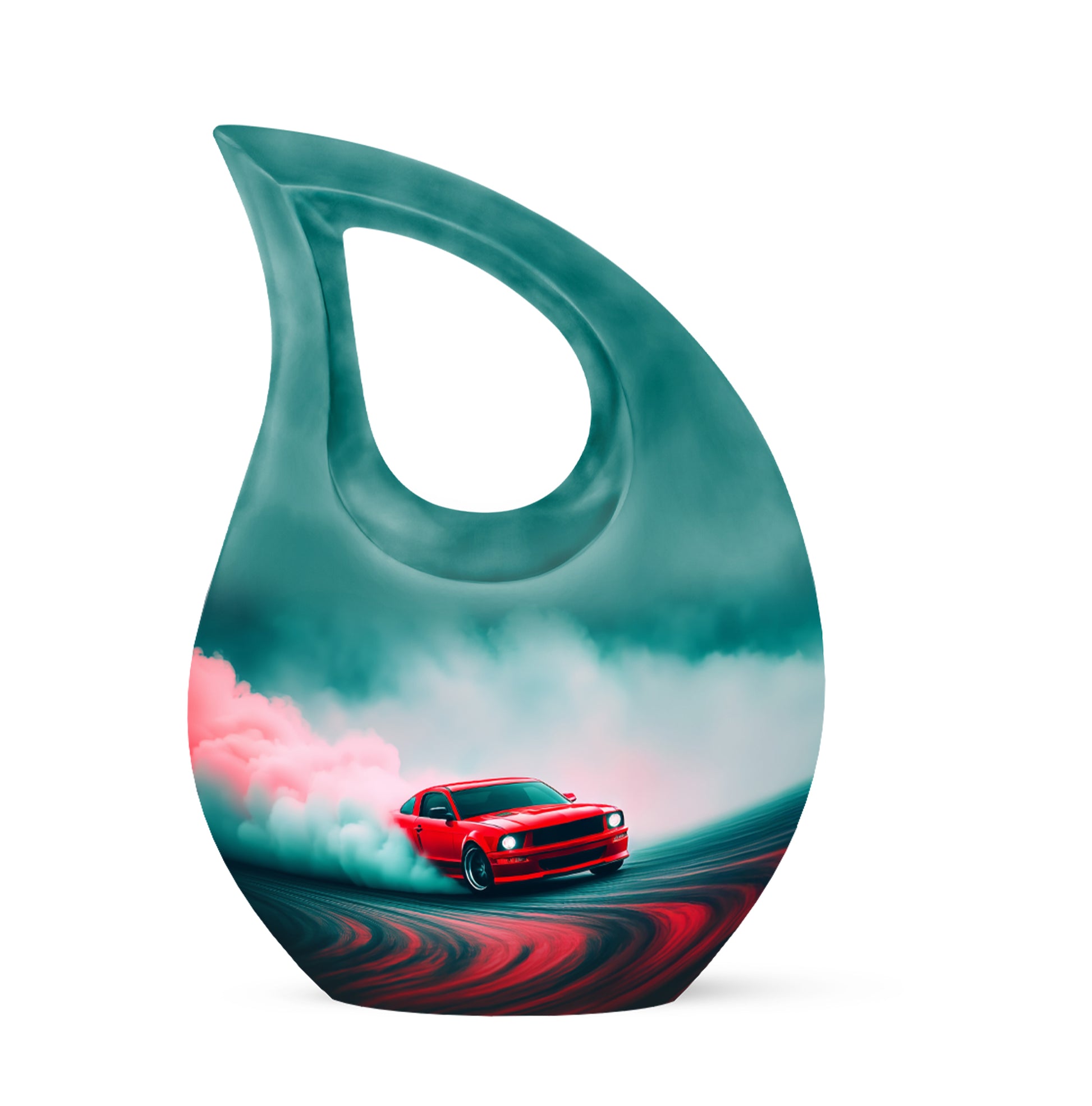 Personalized Seraphic Car Cremation Urns - Teal 10-inch, 200 cu in - Karyliz