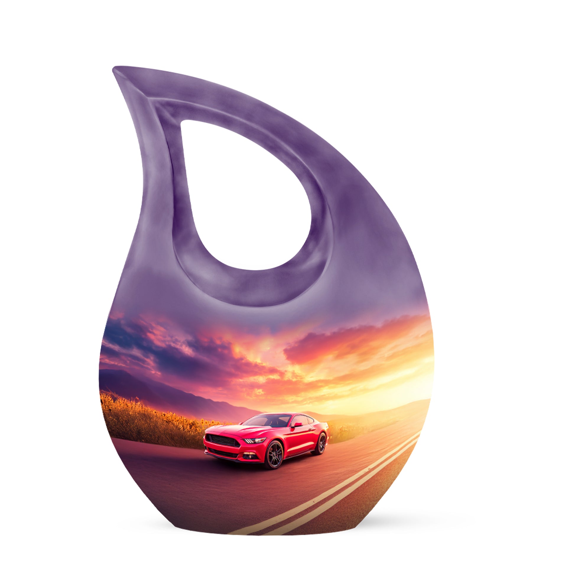 Divine Blue Car Cremation Urn for Ashes - 10-inch, 200 cu in - Karyliz