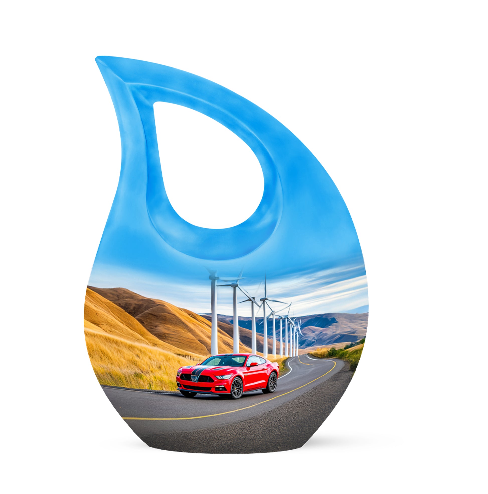 Blessed Car Cremation Urns for Human Ashes - Blue 10-inch - Karyliz
