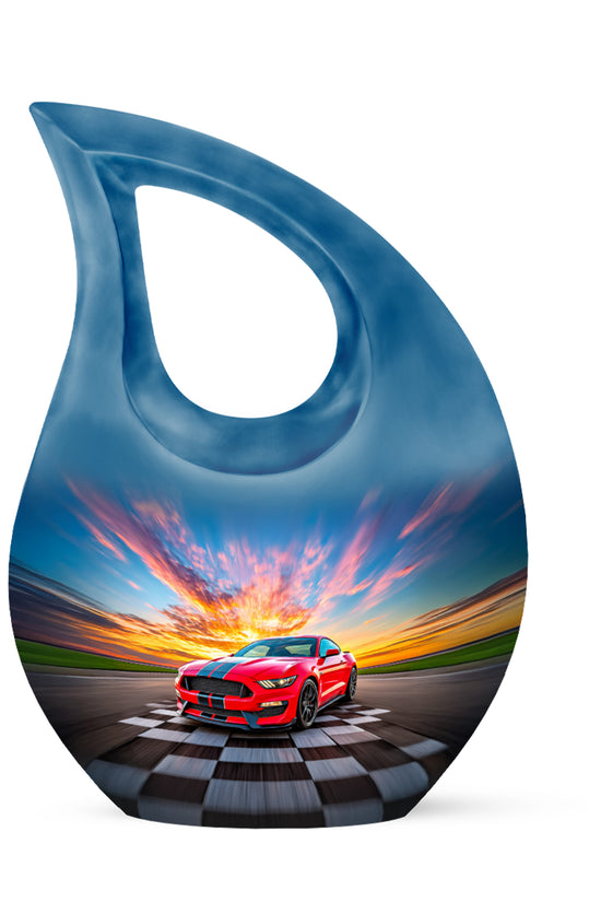 Personalized Car Cremation Urns - Tranquil Blue 10-inch, 200 cu in - Karyliz